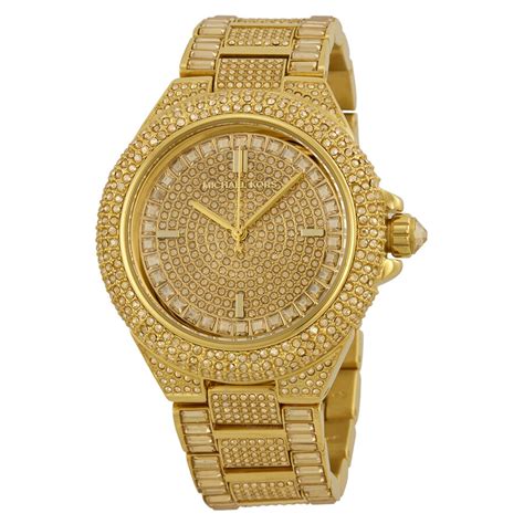 michael kors camille crystal encrusted watch